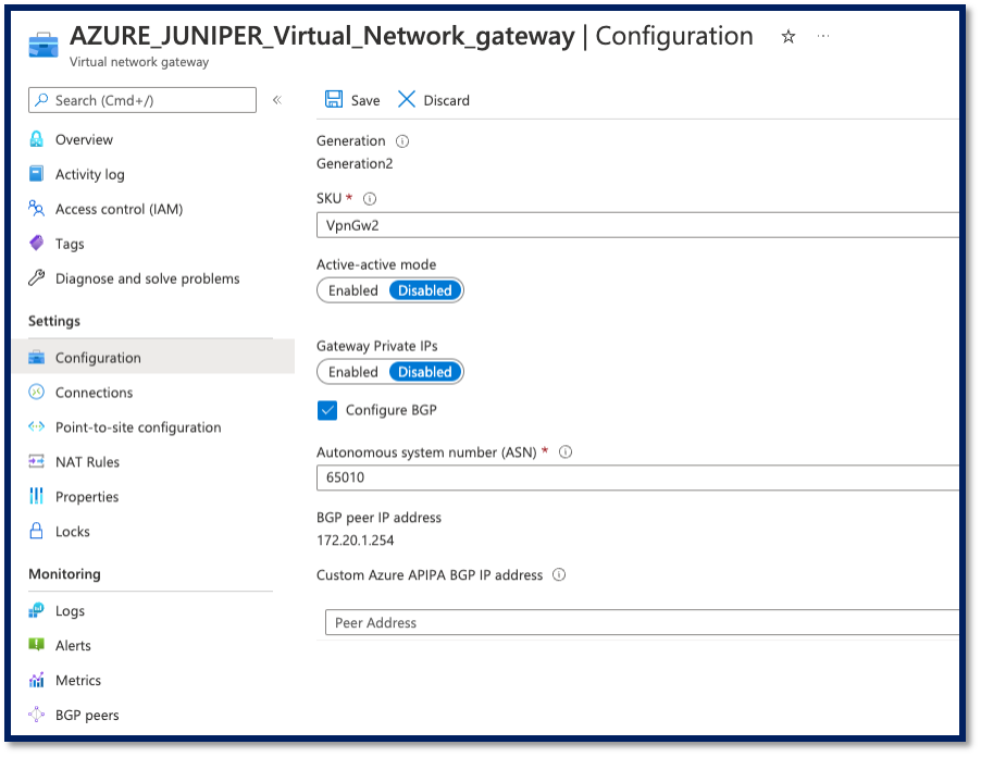 How to configure a Site to Site BGP Route based VPN between Juniper SRX