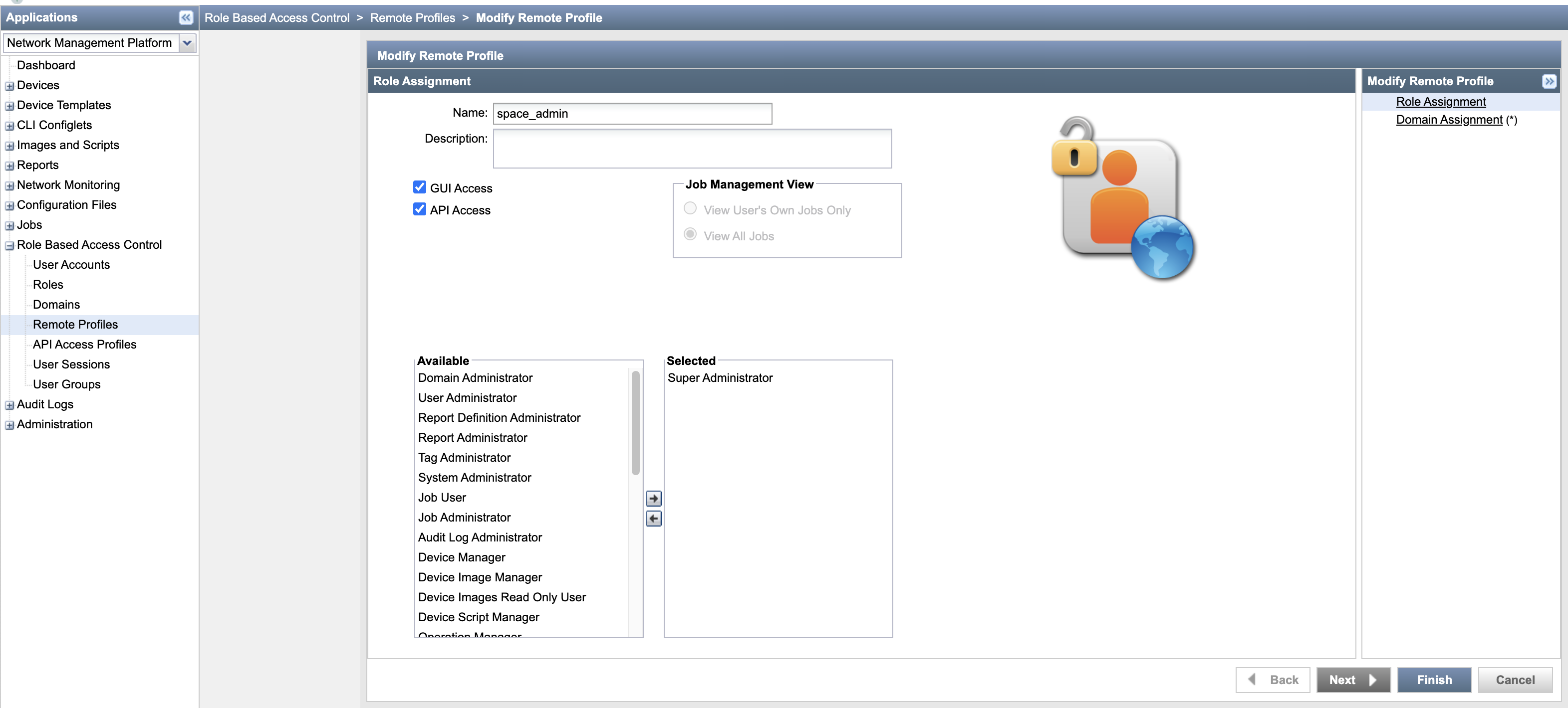 [Junos Space] Remote user login displays no roles assigned for the user
