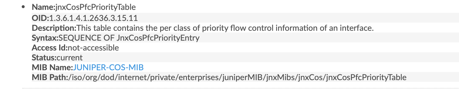[Junos-QFX5k] SNMP OIDs dot3OutPauseFrames and dot3InPauseFrames return ...