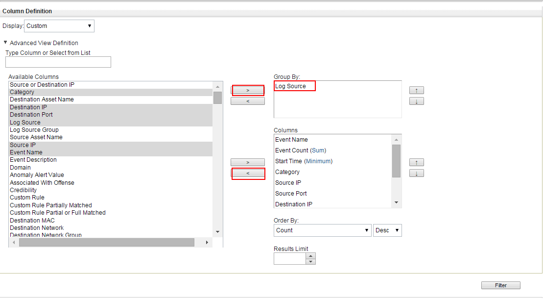 Determining the Events Per Second rate for each log source in JSA