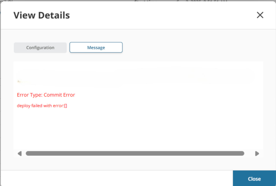 [SDC] Policy push is failing with the commit error