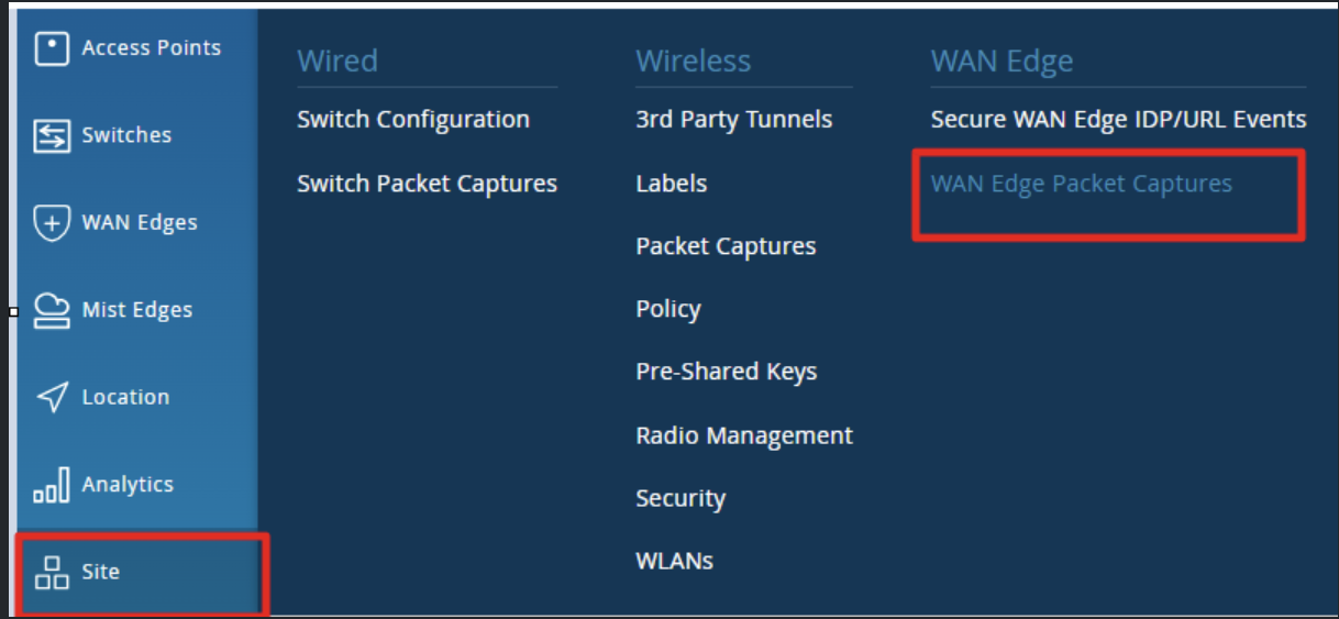 How to configure Pcap on mist