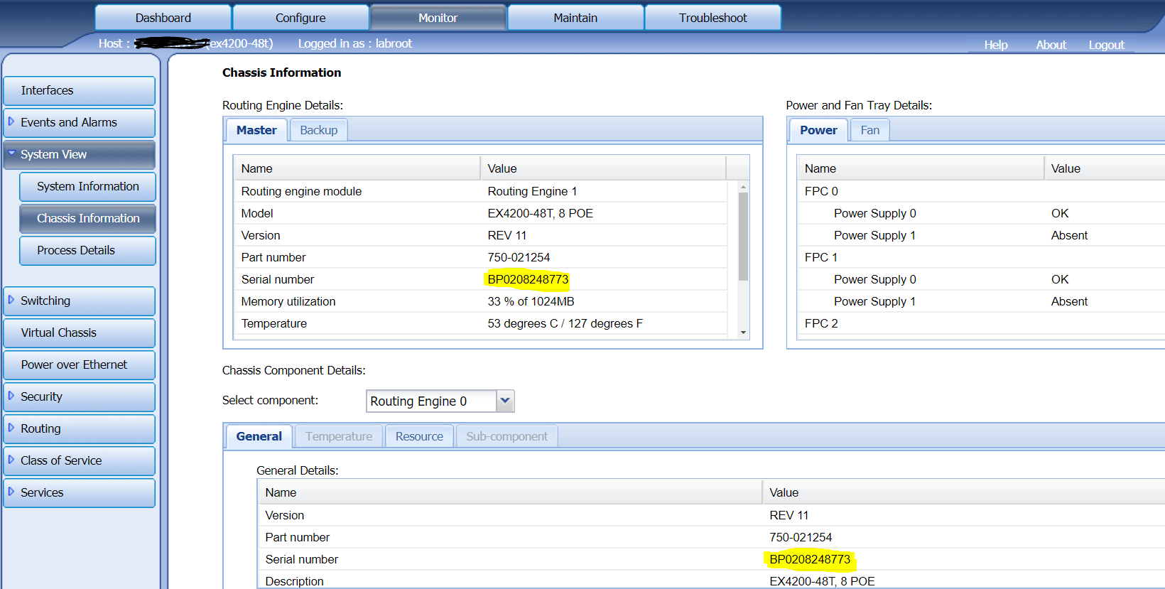 [EX] How to retrieve Serial Number (S/N) on EX Series switches