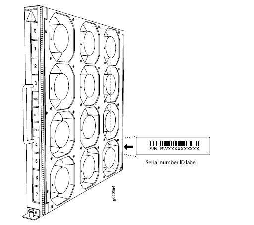 Locating the Serial Number on an EX 8200 series Switch or Component