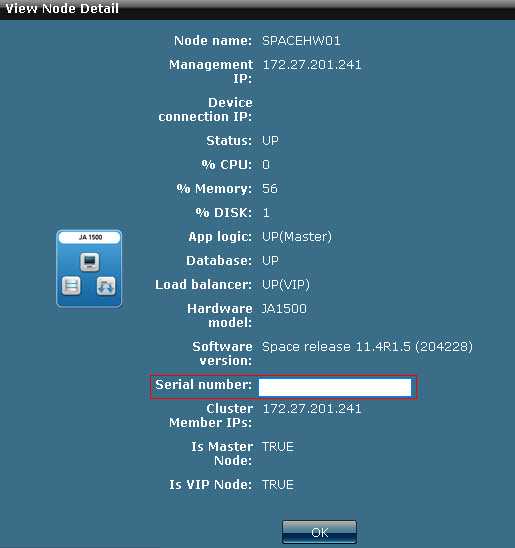 [Archive] How to view the serial numbers of a JA1500 Space device and VM ESXi server?