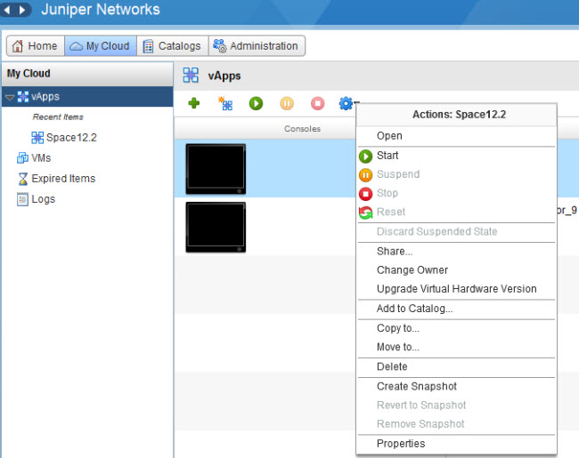 Running Space Virtual Appliance on a VMware hosting site running vCloud ...