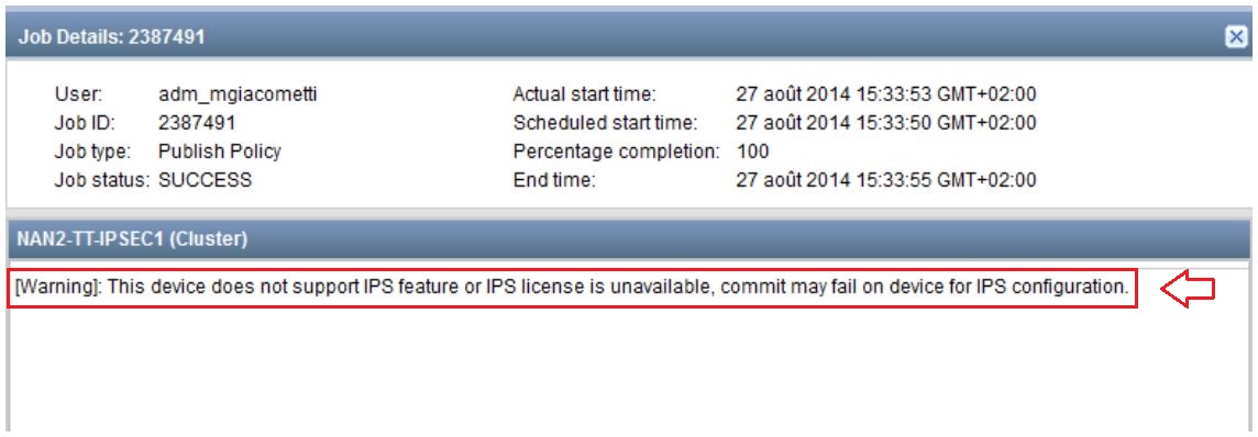 [Junos Space] Cannot detect IPS/IDP license for SRX device(s)