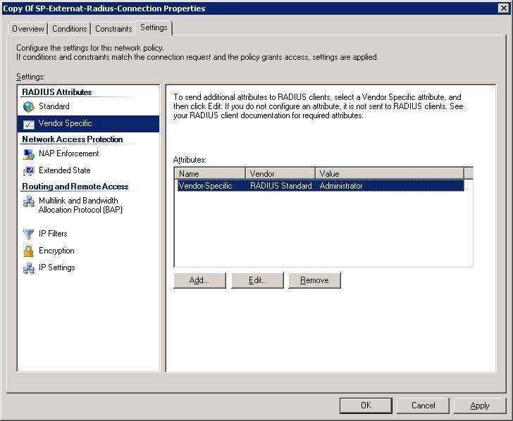 Example Configuration SmartPass using external RADIUS Authentication