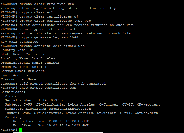[WLC] How to generate self-signed certificate for WEB