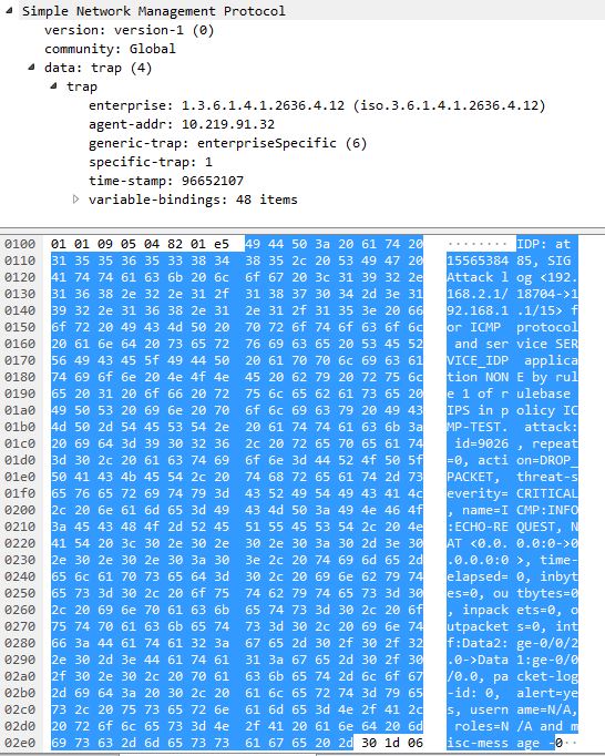[SRX] Example Generate SNMP trap when IDP attack is triggered